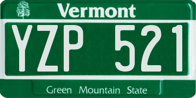 VT license plate YZP521
