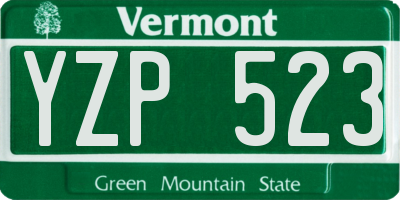 VT license plate YZP523