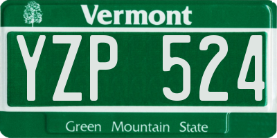 VT license plate YZP524