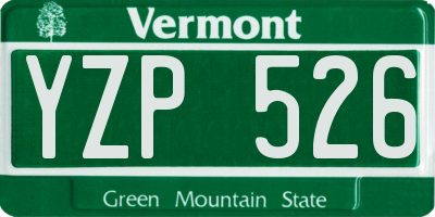 VT license plate YZP526