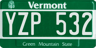 VT license plate YZP532
