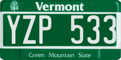 VT license plate YZP533