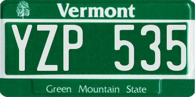 VT license plate YZP535