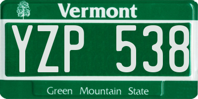 VT license plate YZP538
