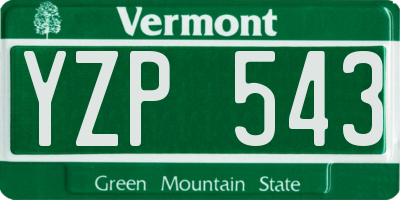 VT license plate YZP543