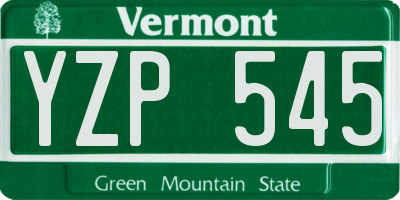 VT license plate YZP545