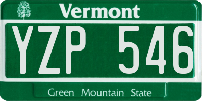 VT license plate YZP546