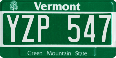 VT license plate YZP547