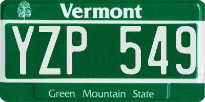 VT license plate YZP549