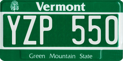 VT license plate YZP550