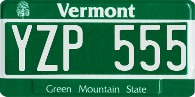 VT license plate YZP555