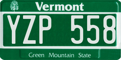 VT license plate YZP558