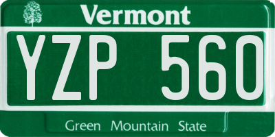 VT license plate YZP560