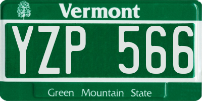 VT license plate YZP566