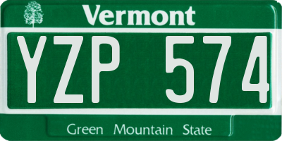 VT license plate YZP574
