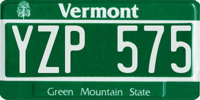 VT license plate YZP575