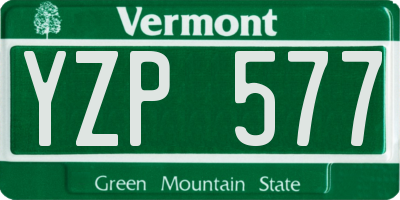 VT license plate YZP577