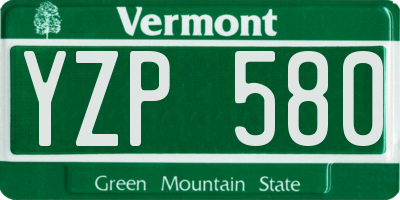VT license plate YZP580