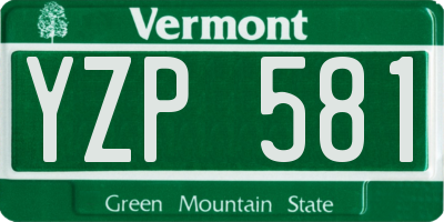 VT license plate YZP581
