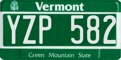 VT license plate YZP582