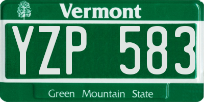 VT license plate YZP583