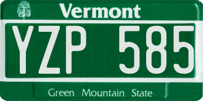 VT license plate YZP585