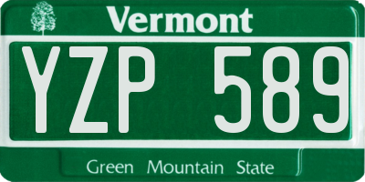 VT license plate YZP589