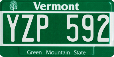 VT license plate YZP592
