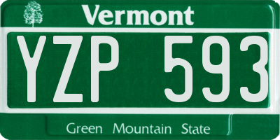 VT license plate YZP593