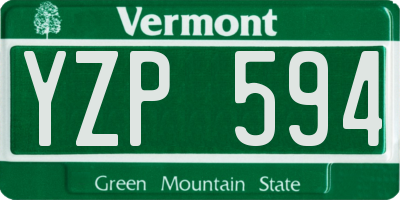VT license plate YZP594