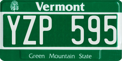 VT license plate YZP595