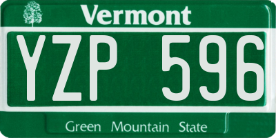 VT license plate YZP596