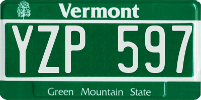 VT license plate YZP597