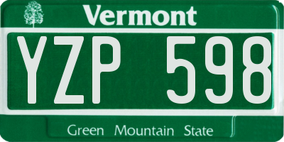 VT license plate YZP598