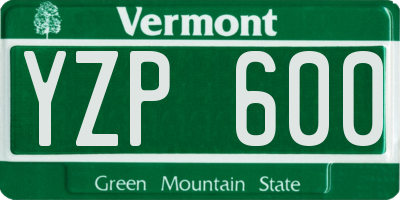 VT license plate YZP600