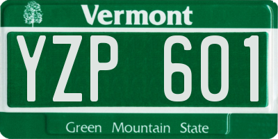 VT license plate YZP601