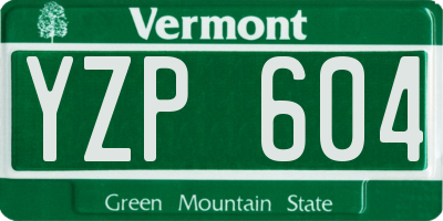 VT license plate YZP604