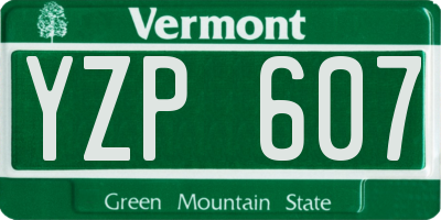 VT license plate YZP607