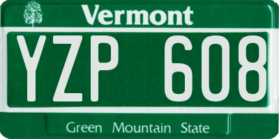 VT license plate YZP608