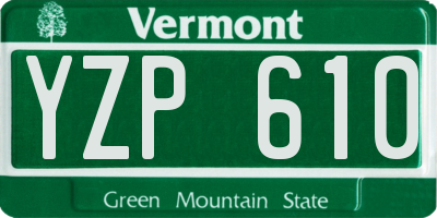 VT license plate YZP610