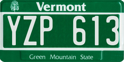 VT license plate YZP613