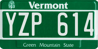 VT license plate YZP614