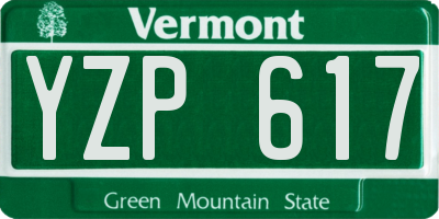 VT license plate YZP617