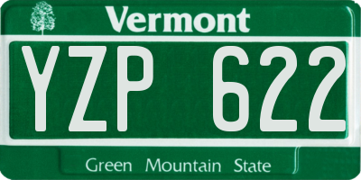 VT license plate YZP622
