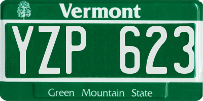 VT license plate YZP623