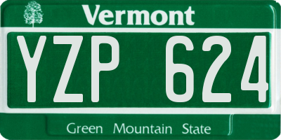 VT license plate YZP624