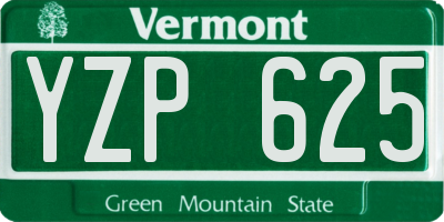 VT license plate YZP625