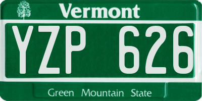 VT license plate YZP626