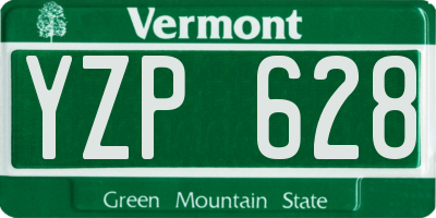 VT license plate YZP628