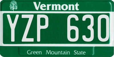 VT license plate YZP630